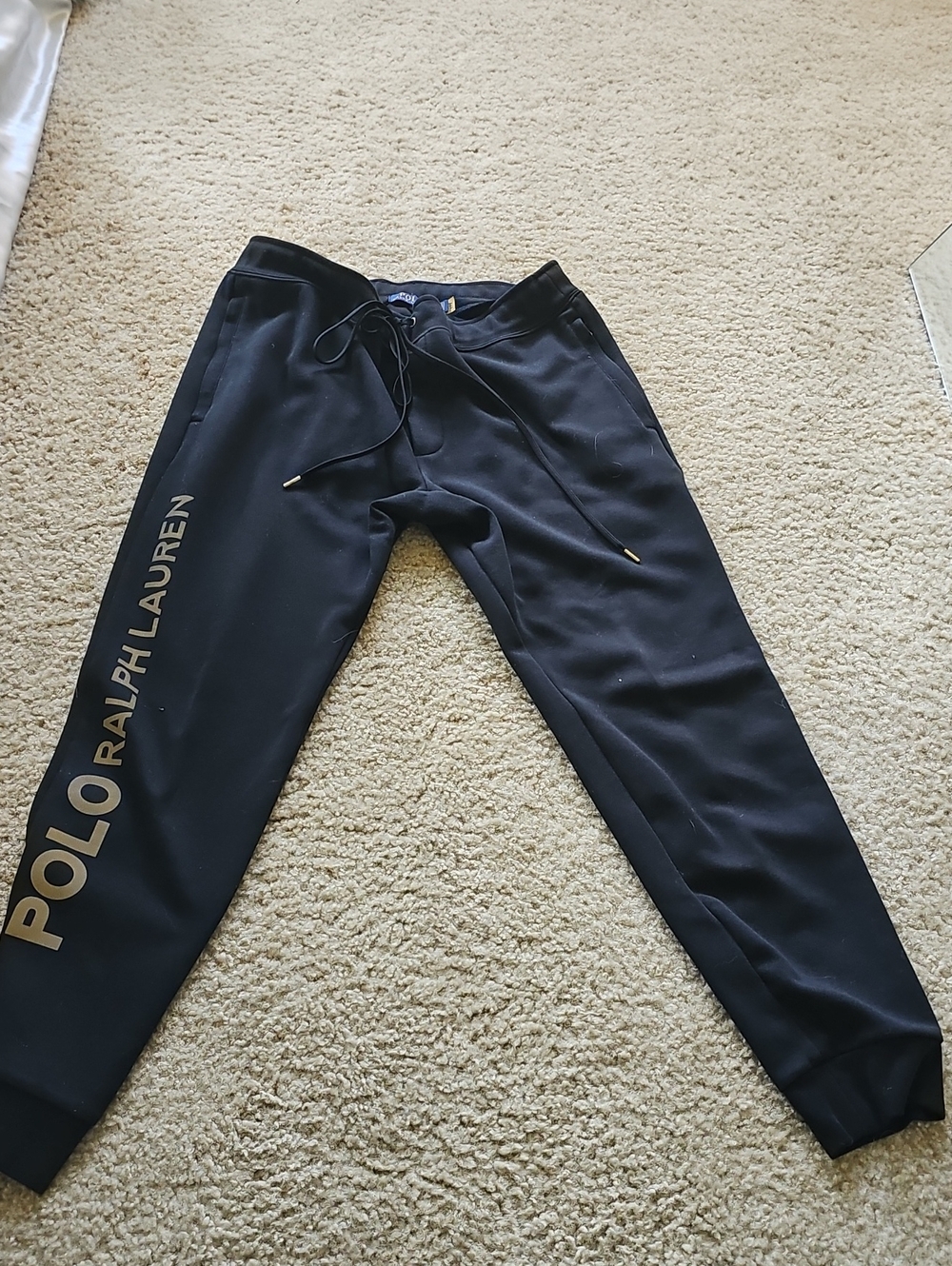 NWOT - MEN'S POLO BY RALPH LAUREN BLACK/GOLD JOGGERS